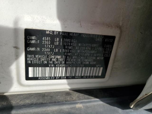 4S4BRBBCXD3212700 Subaru Outback 2.5i Premium