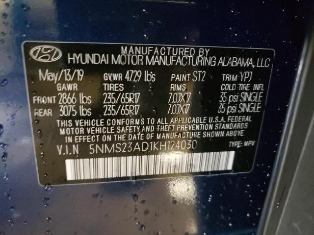 2019 HYUNDAI SANTA FE S - 5NMS23AD1KH124030