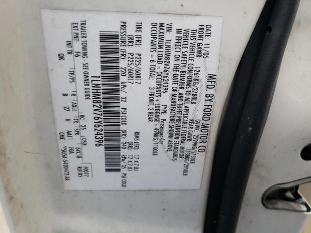 1LNHM82V76Y624396 Lincoln TOWNCAR
