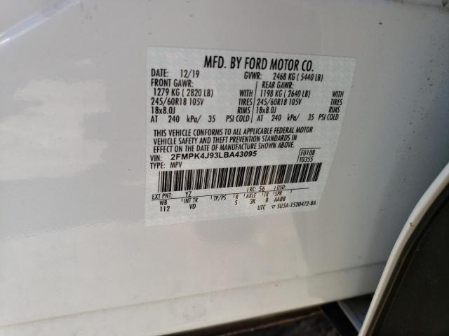 2020 FORD EDGE SEL - 2FMPK4J93LBA43095