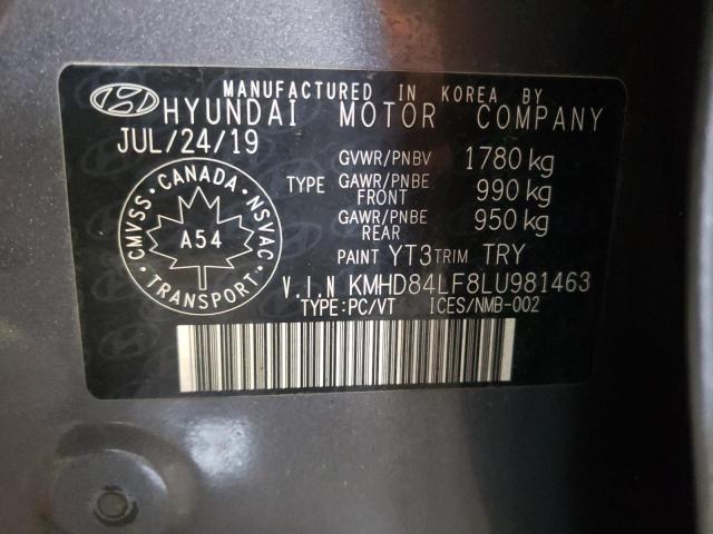 VIN KMHD84LF8LU981463 2020 HYUNDAI ELANTRA no.12