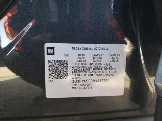 2021 CHEVROLET BOLT EV LT - 1G1FY6S03M4112754