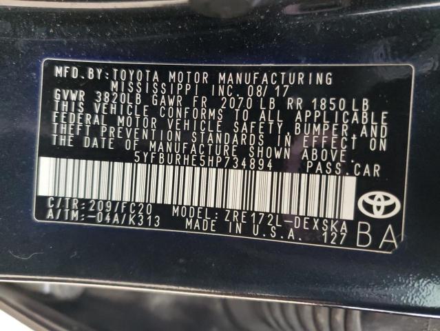 2017 TOYOTA COROLLA L - 5YFBURHE5HP734894