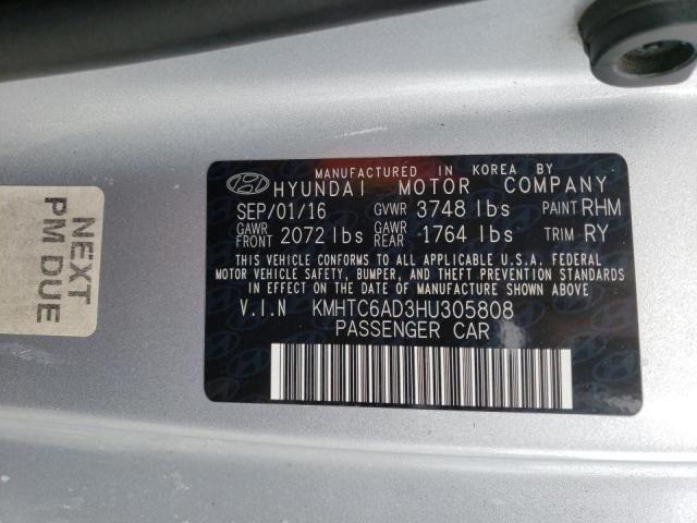 2017 HYUNDAI VELOSTER - KMHTC6AD3HU305808