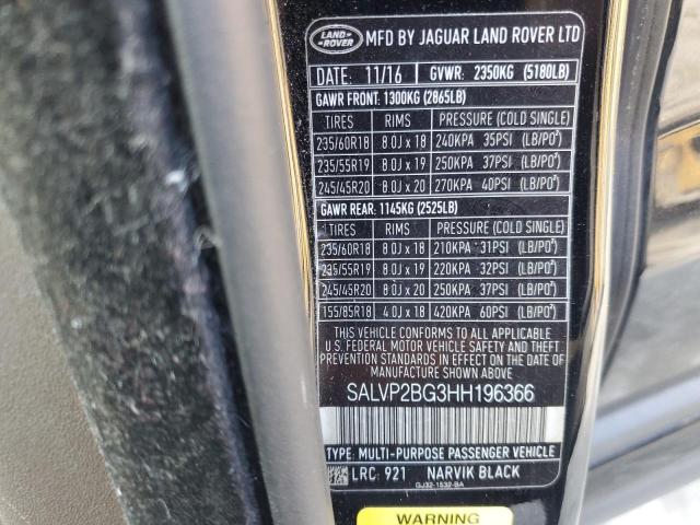 SALVP2BG3HH196366 Land Rover RANGEROVER