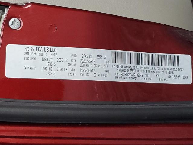 2C4RDGBG4JR180346 Dodge Grand Caravan Se