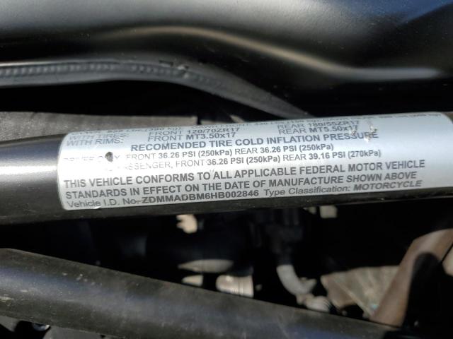 2017 DUCATI MONSTER 79 ZDMMADBM6HB002846