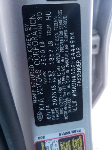 KNADN4A39F6444984 KIA RIO EX