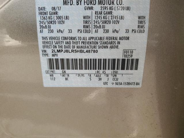 2LMPJ8LR5HBL48780 Lincoln MKX