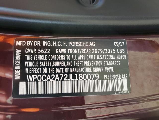 2018 PORSCHE PANAMERA 4 - WP0CA2A72JL180079