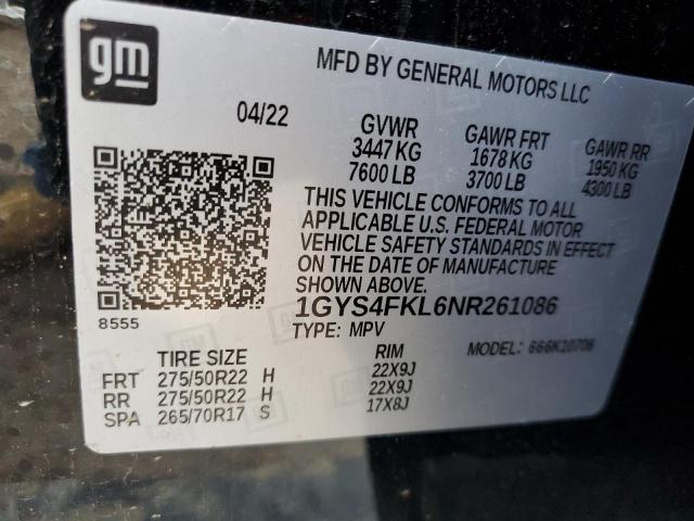 2022 CADILLAC ESCALADE S - 1GYS4FKL6NR261086