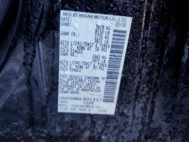 2019 NISSAN NV 1500 S - 1N6BF0KM8KN801317