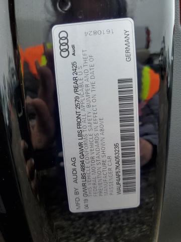 2019 AUDI S5 PREMIUM - WAUP4AF57KA053235