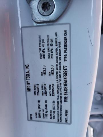5YJ3E1EA4KF509177 Tesla MODEL 3