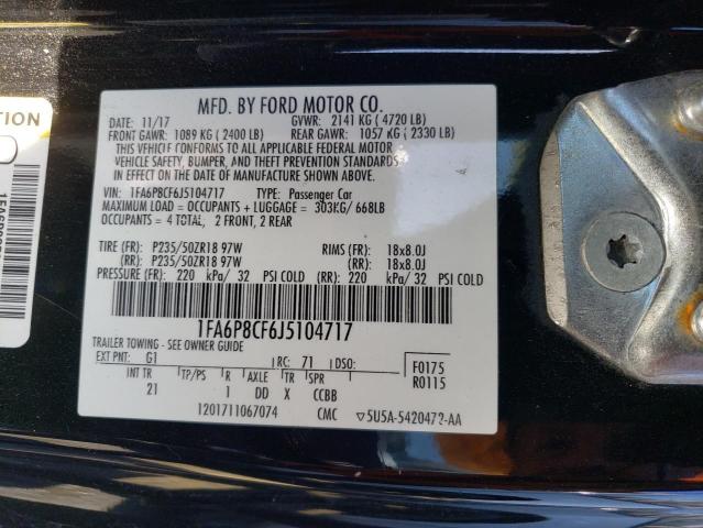 2018 FORD MUSTANG GT - 1FA6P8CF6J5104717