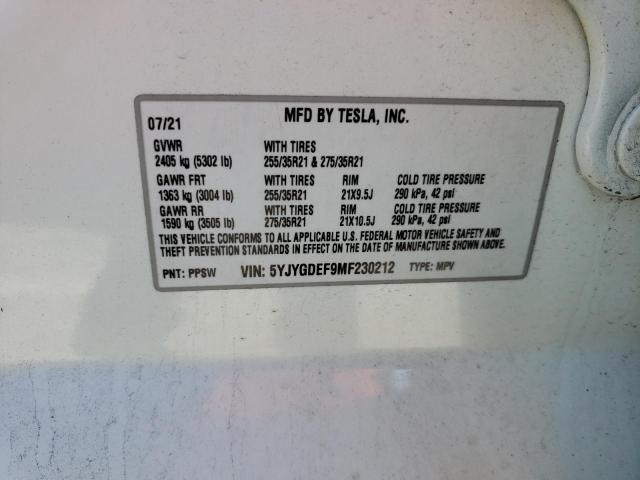 5YJYGDEF9MF230212 Tesla Model Y