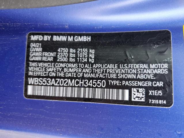 WBS53AZ02MCH34550 BMW M4