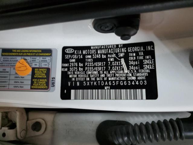 5XYKTDA65FG634403 KIA SORENTO LX
