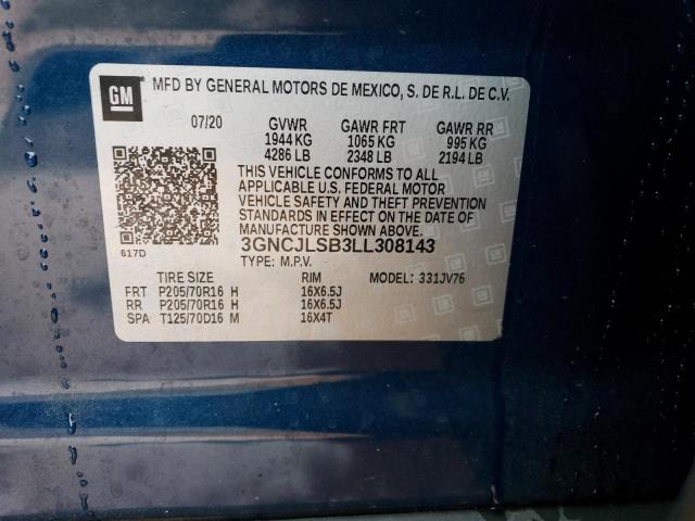 2020 CHEVROLET TRAX 1LT - 3GNCJLSB3LL308143