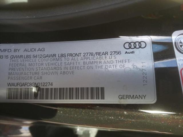 2016 AUDI A6 QUATTRO WAUFGAFC8GN012274