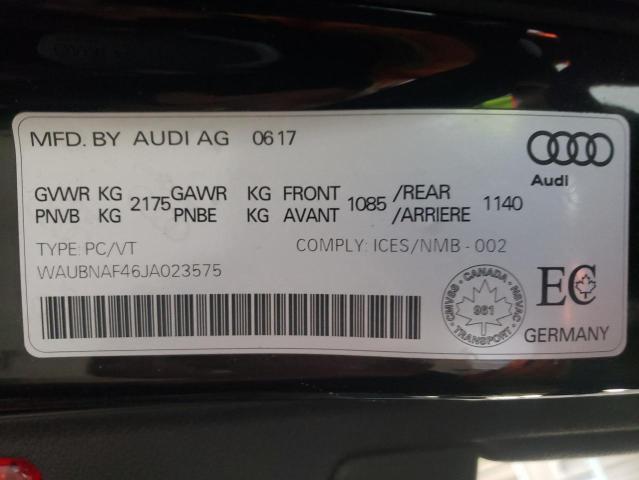 2018 AUDI A4 PROGRES - WAUBNAF46JA023575
