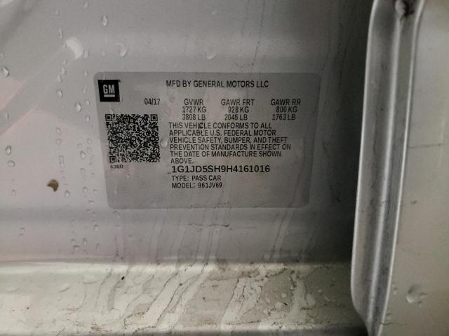 2017 CHEVROLET SONIC LT - 1G1JD5SH9H4161016