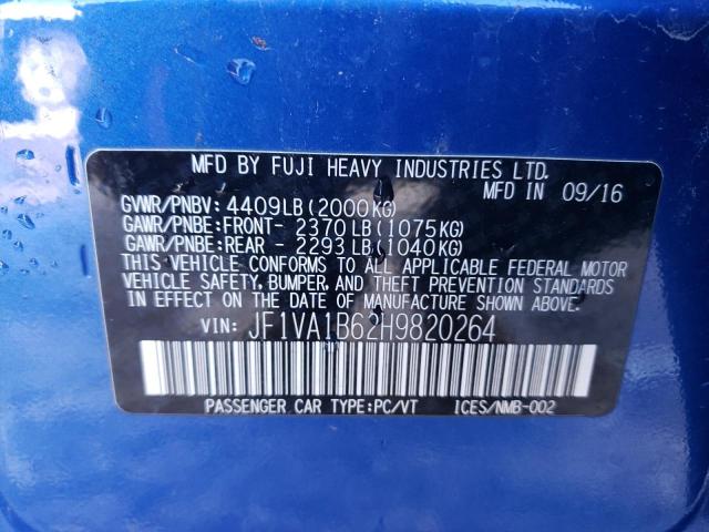 JF1VA1B62H9820264 Subaru WRX