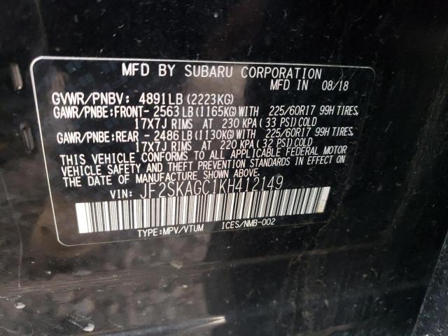 2019 SUBARU FORESTER P JF2SKAGC1KH412149