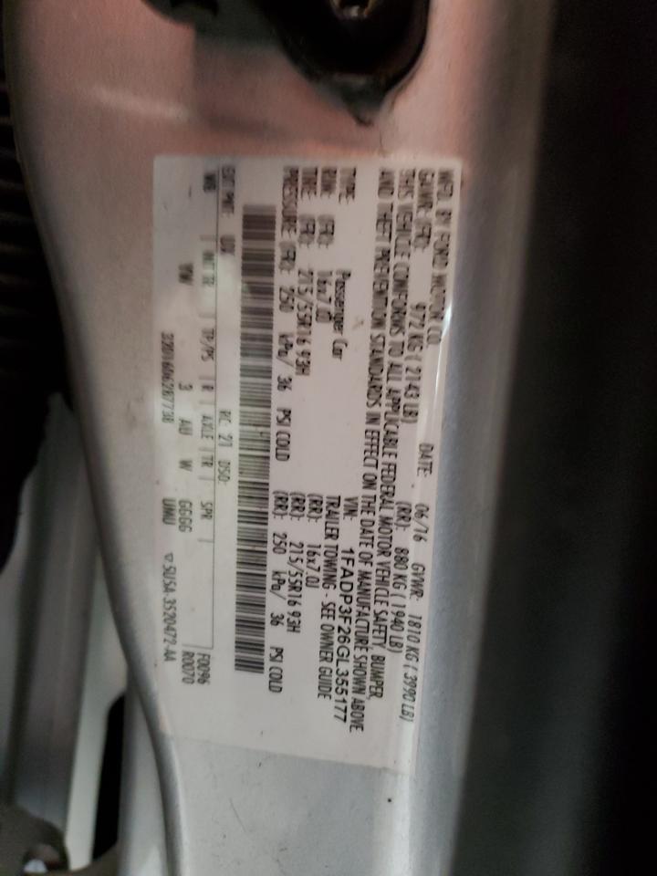 1FADP3F26GL355177 FORD FOCUS 2016
