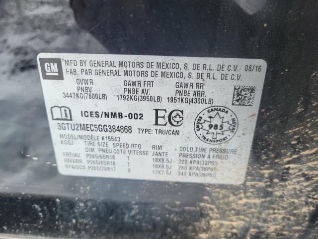 2016 GMC SIERRA K15 - 3GTU2MEC5GG384868