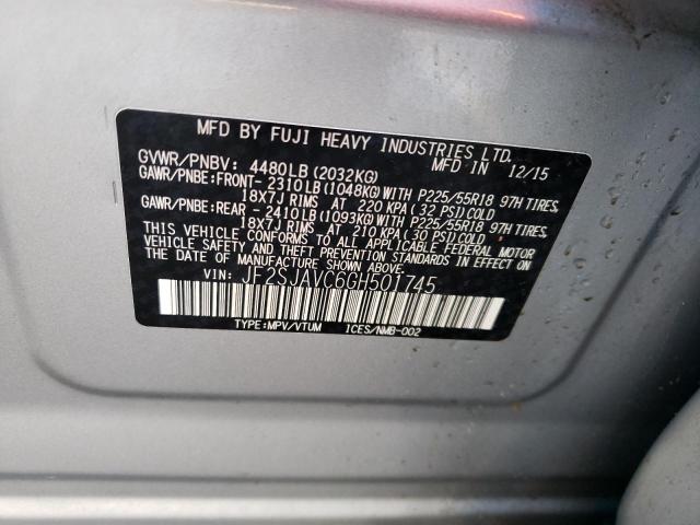 JF2SJAVC6GH501745 Subaru Forester 2.5i Touring