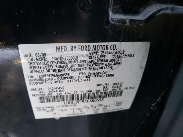1LNHL9FT9AG600598 Lincoln MKS