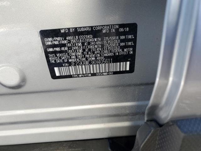JF2SKAWC3KH405611 Subaru Forester Touring