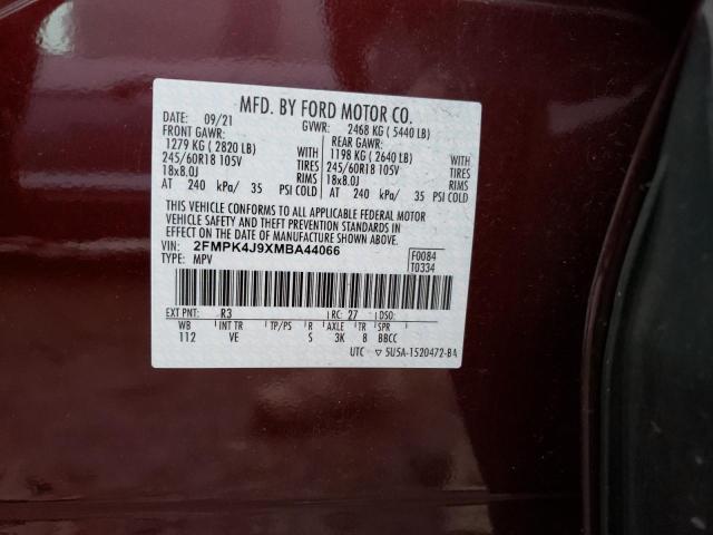 2021 FORD EDGE SEL - 2FMPK4J9XMBA44066