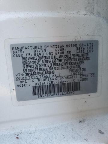 3N1AB7AP4KL618840 2019 Nissan Sentra S