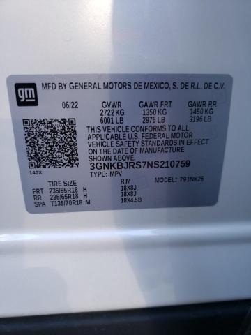 2022 CHEVROLET BLAZER 3LT - 3GNKBJRS7NS210759