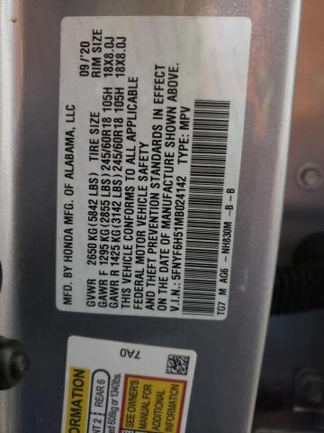 2021 HONDA PILOT EXL - 5FNYF6H51MB024142