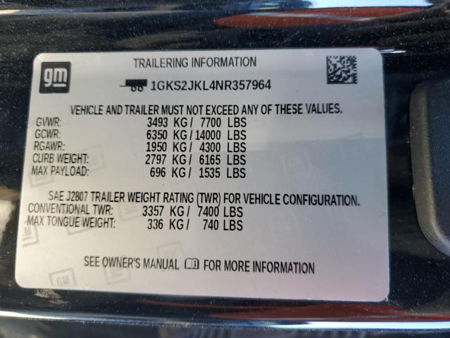 1GKS2JKL4NR357964 GMC YUKON XL DENALI