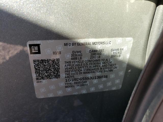 2018 CHEVROLET VOLT PREMI - 1G1RD6S55JU136036