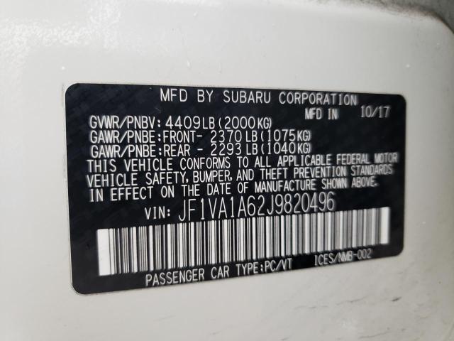 2018 SUBARU WRX - JF1VA1A62J9820496