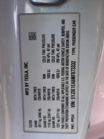 5YJ3E1EA8MF873332 Tesla MODEL 3