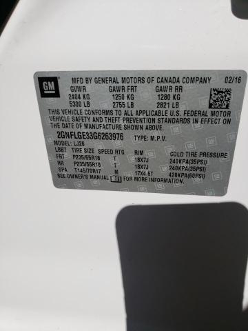 2016 CHEVROLET EQUINOX LT 2GNFLGE33G6263976