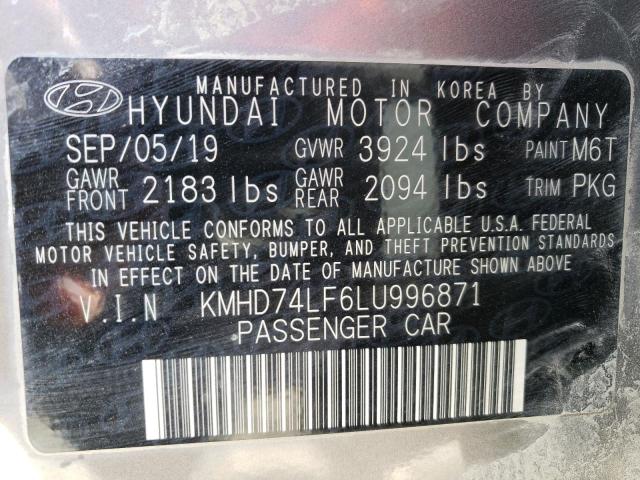 2020 HYUNDAI ELANTRA SE - KMHD74LF6LU996871