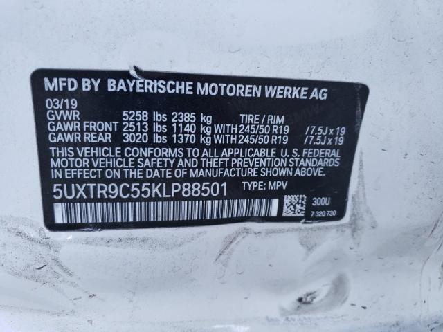 2019 BMW X3 XDRIVE3 - 5UXTR9C55KLP88501