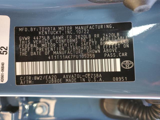 4T1T11AK7PU105259 Toyota Camry Se Night Shade