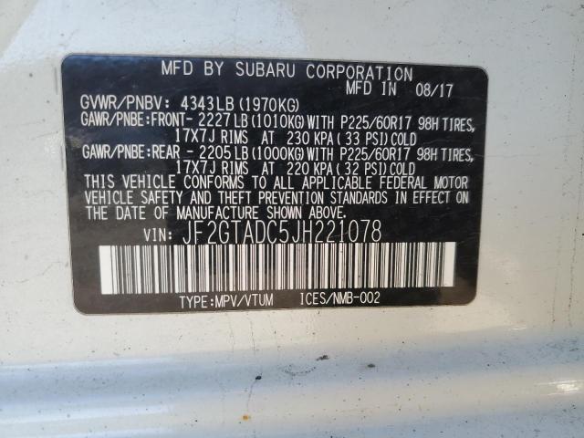 JF2GTADC5JH221078 Subaru Crosstrek Premium