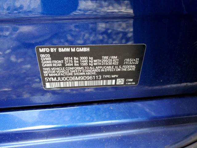 2021 BMW X5 M 5YMJU0C06M9D96113