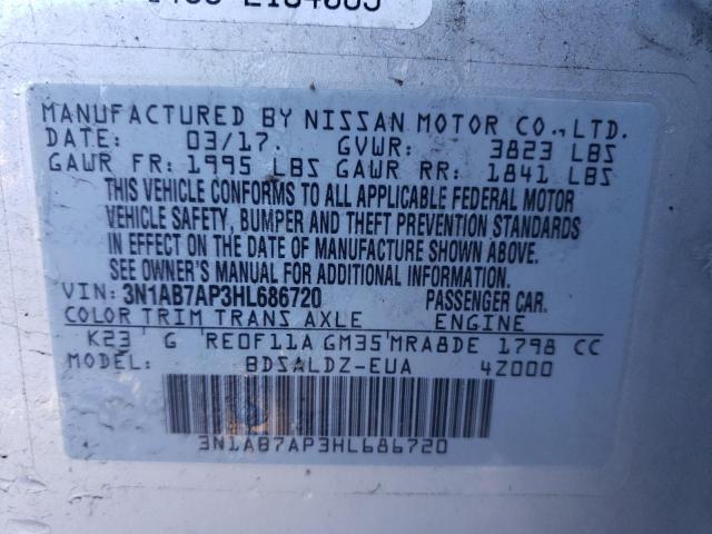 3N1AB7AP3HL686720 Nissan SENTRA S