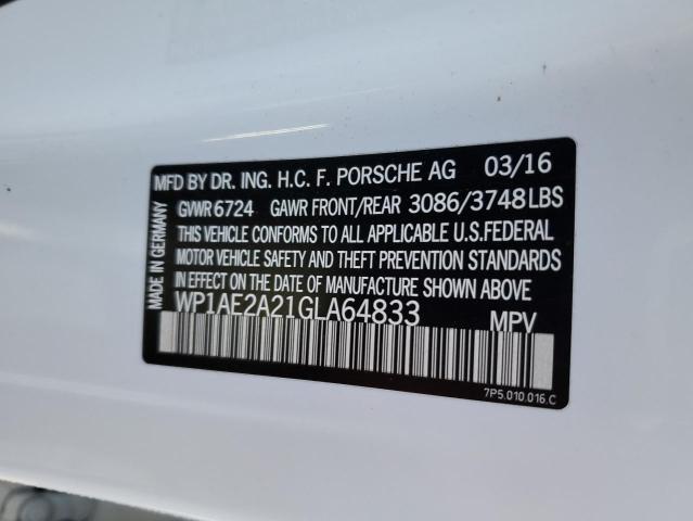 2016 PORSCHE CAYENNE SE - WP1AE2A21GLA64833
