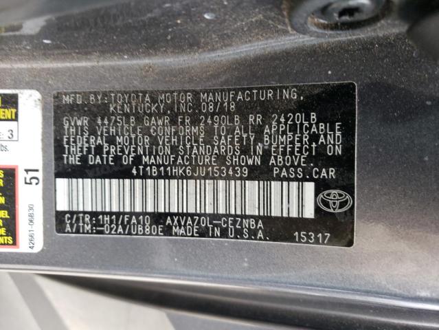 2018 TOYOTA CAMRY L - 4T1B11HK6JU153439